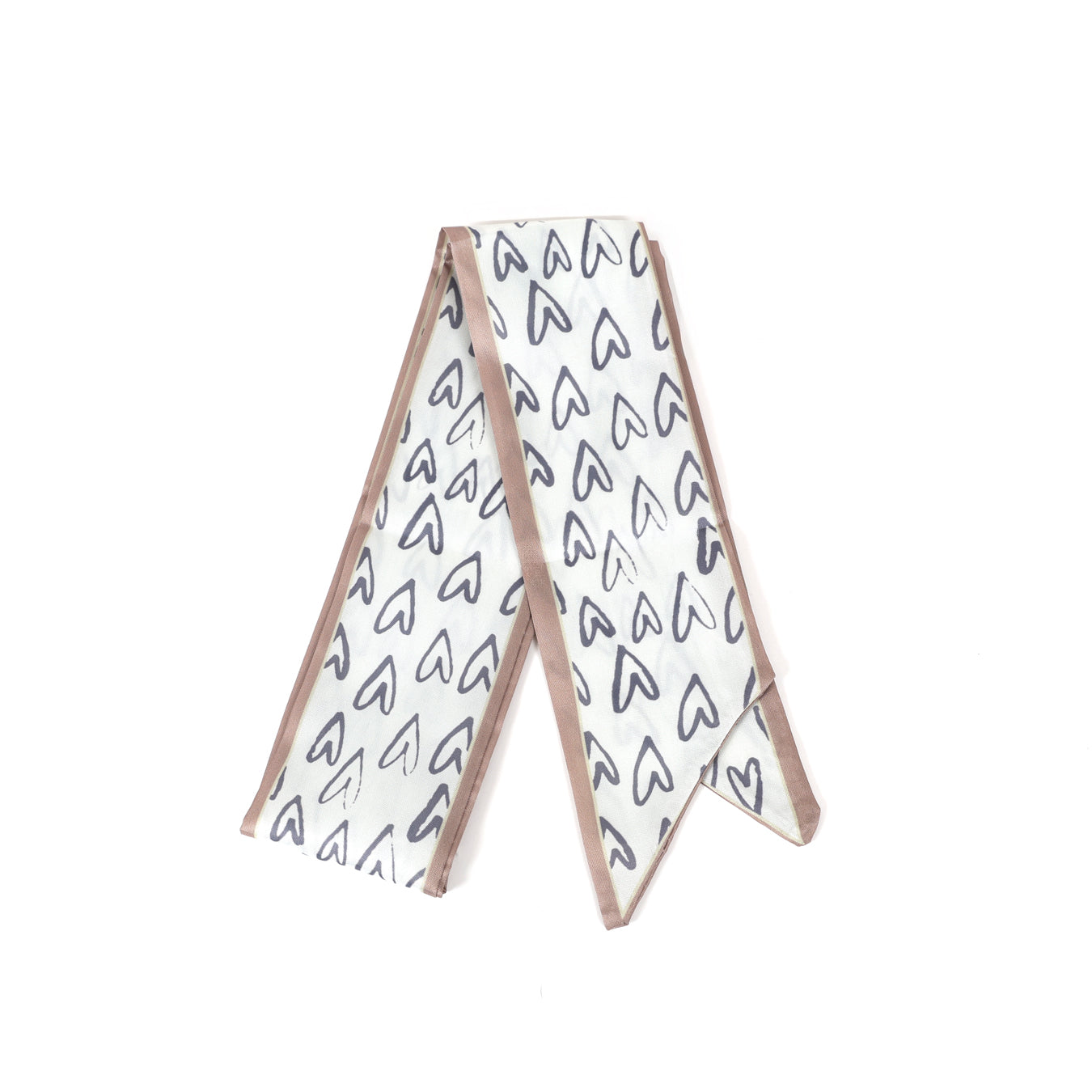 Brown & White Love Heart Scarf