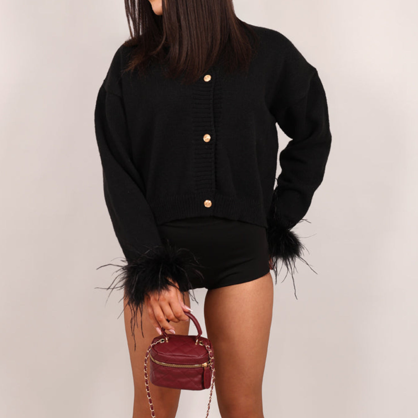 Feathered Midnight Cardigan