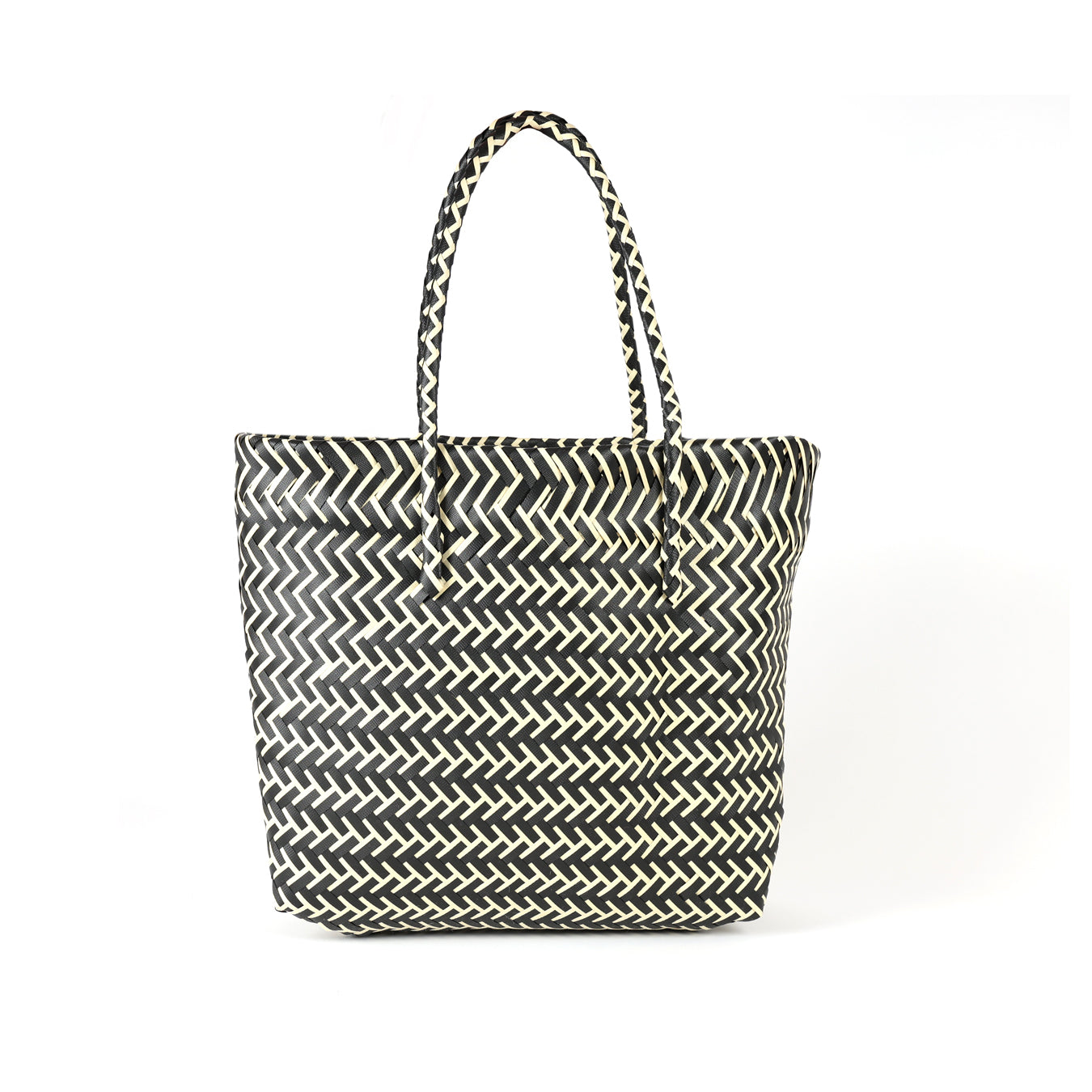 Amalfi Beach Bag - Black & Beige