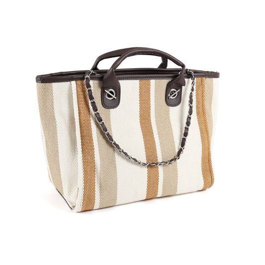 Brown Stripe Tote Bag