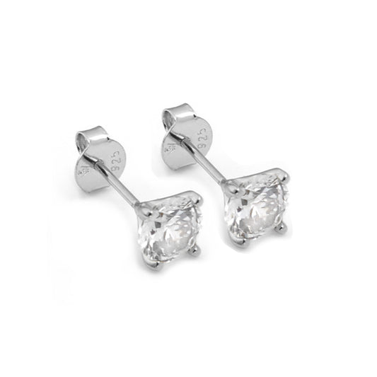 Mini Classic Claw Set Earrings - Sterling Silver
