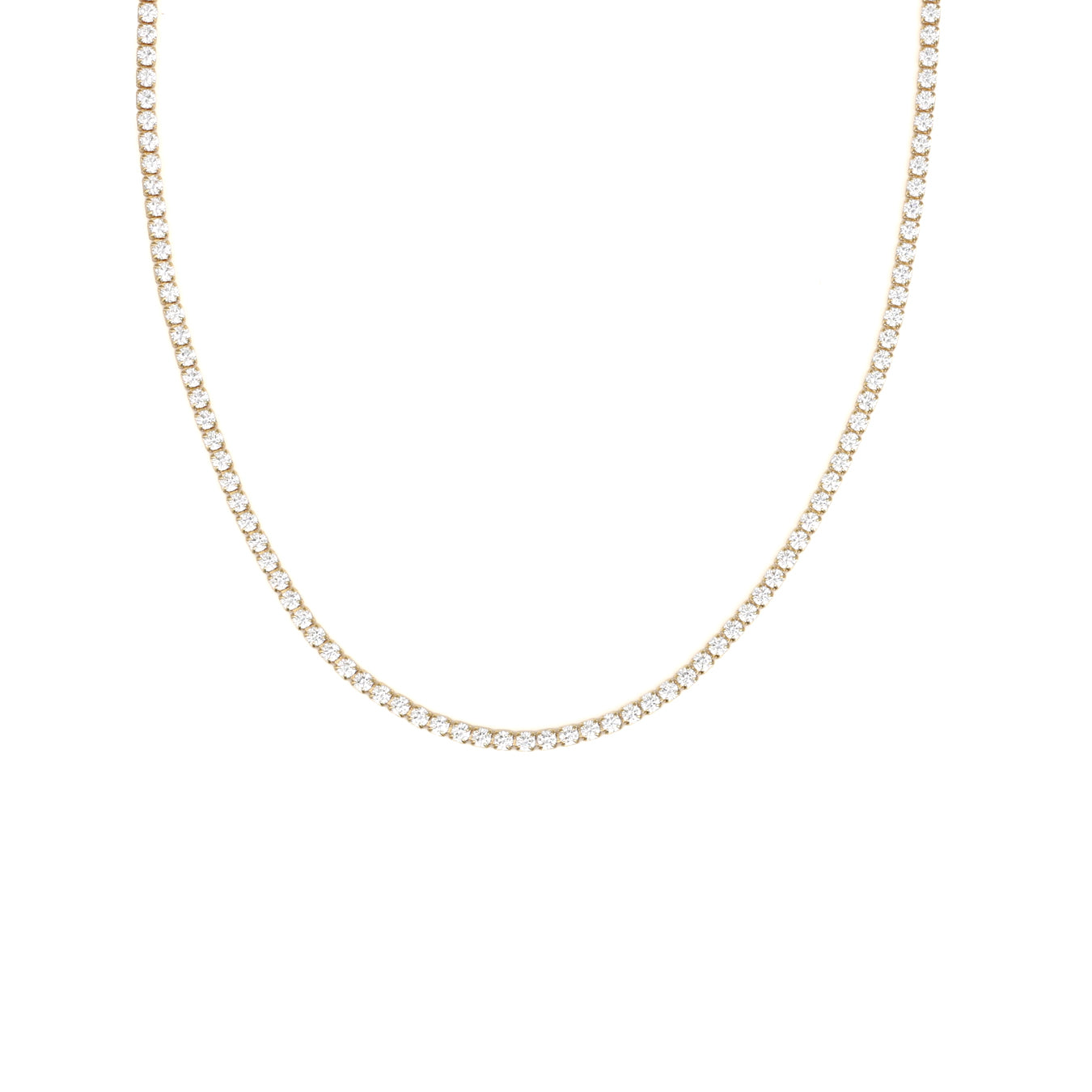 Tennis Necklace - Yellow Gold Plated