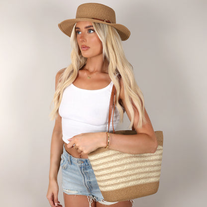 The Valencia Hat & Bag Set - Tan