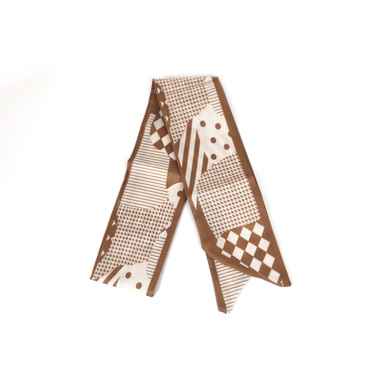 Brown Dot Pattern Scarf