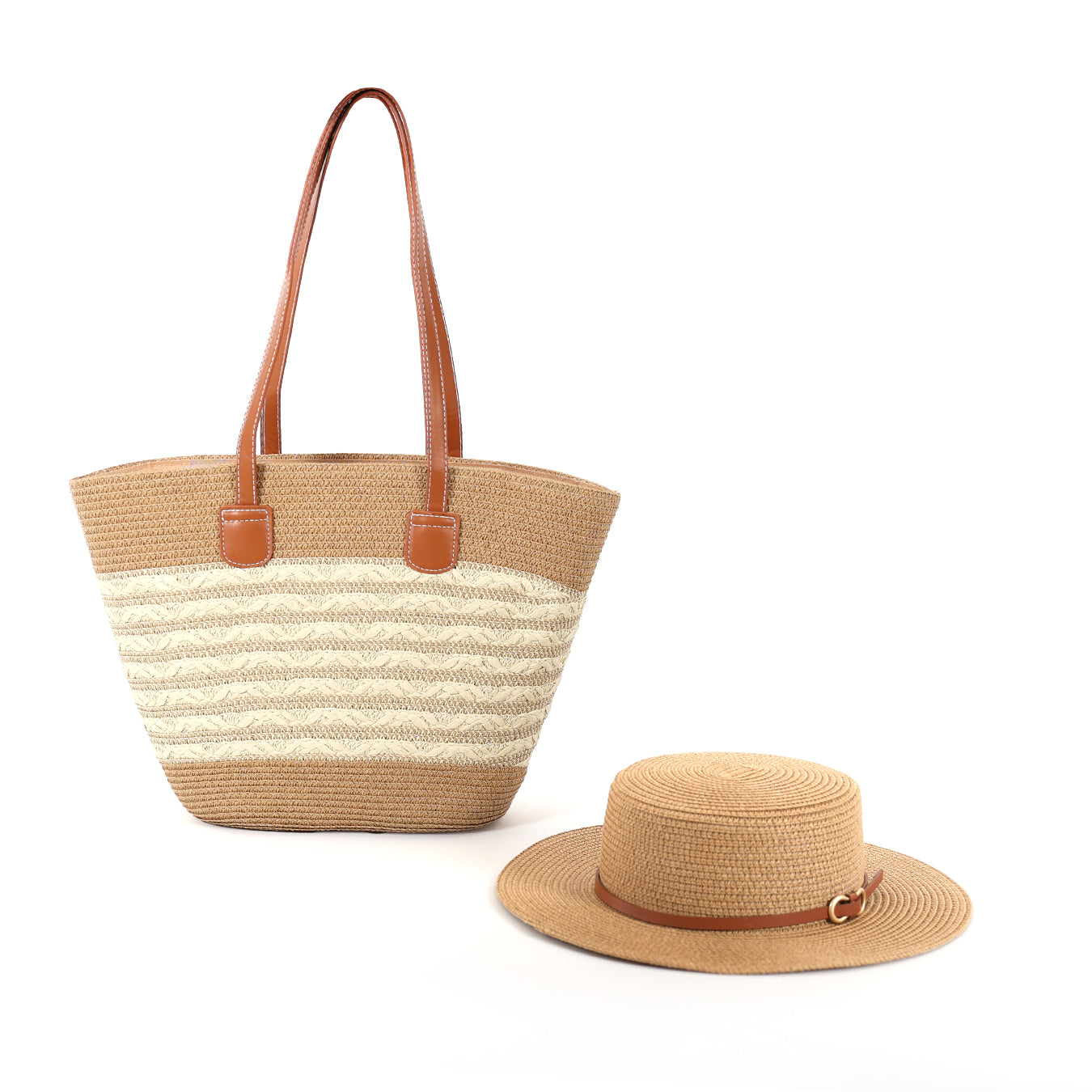 The Valencia Hat & Bag Set - Tan
