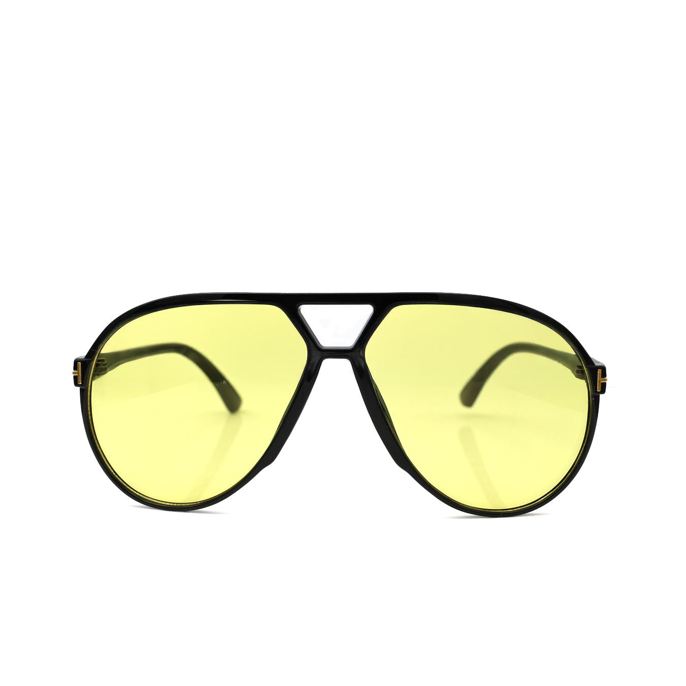 Toronto Oval Sunglasses - Black & Yellow
