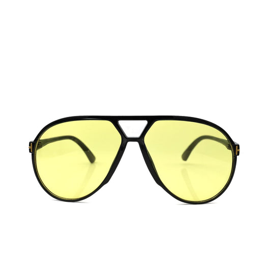 Toronto Oval Sunglasses - Black & Yellow
