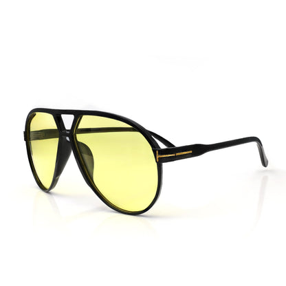 Toronto Oval Sunglasses - Black & Yellow